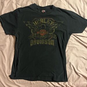 Harley-Davidson Black and Gold Graphic Tee